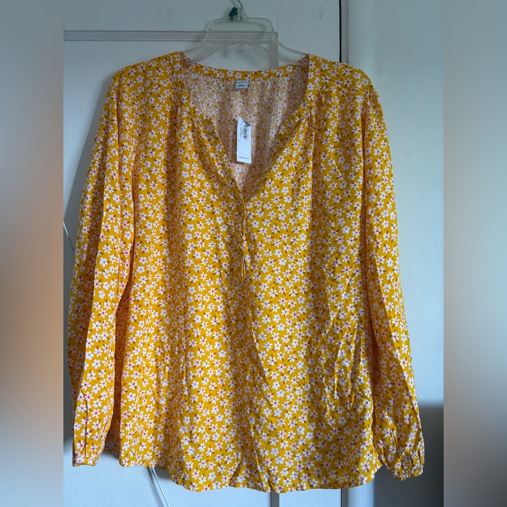 Old Navy Yellow Floral Blouse